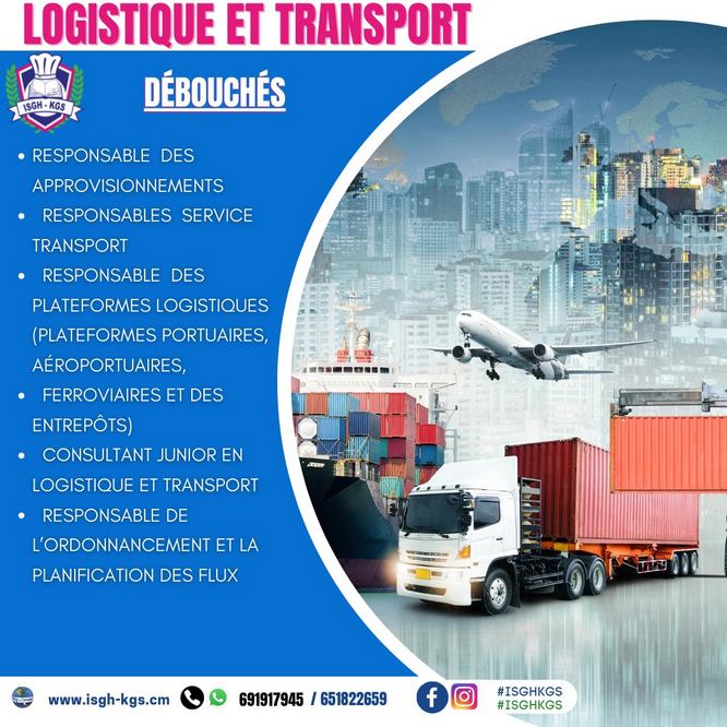 BTS en Logistique & Transport - ISGH-KGS (Institut Supérieur de Gestion et d'Hôtellerie KGS) / CFOPRAH