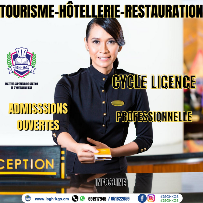 Licence en Tourisme-Hôtellerie-Restauration - ISGH-KGS (Institut Supérieur de Gestion et d'Hôtellerie KGS)