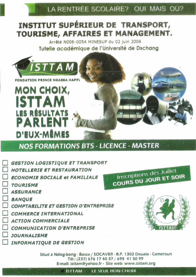 ISTTAM (Institut Supérieur de Transport, Tourisme, Affaires et Management)
